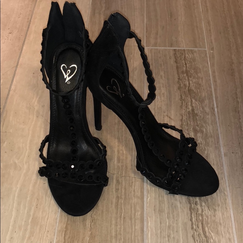 Brand new black strap stilettos!